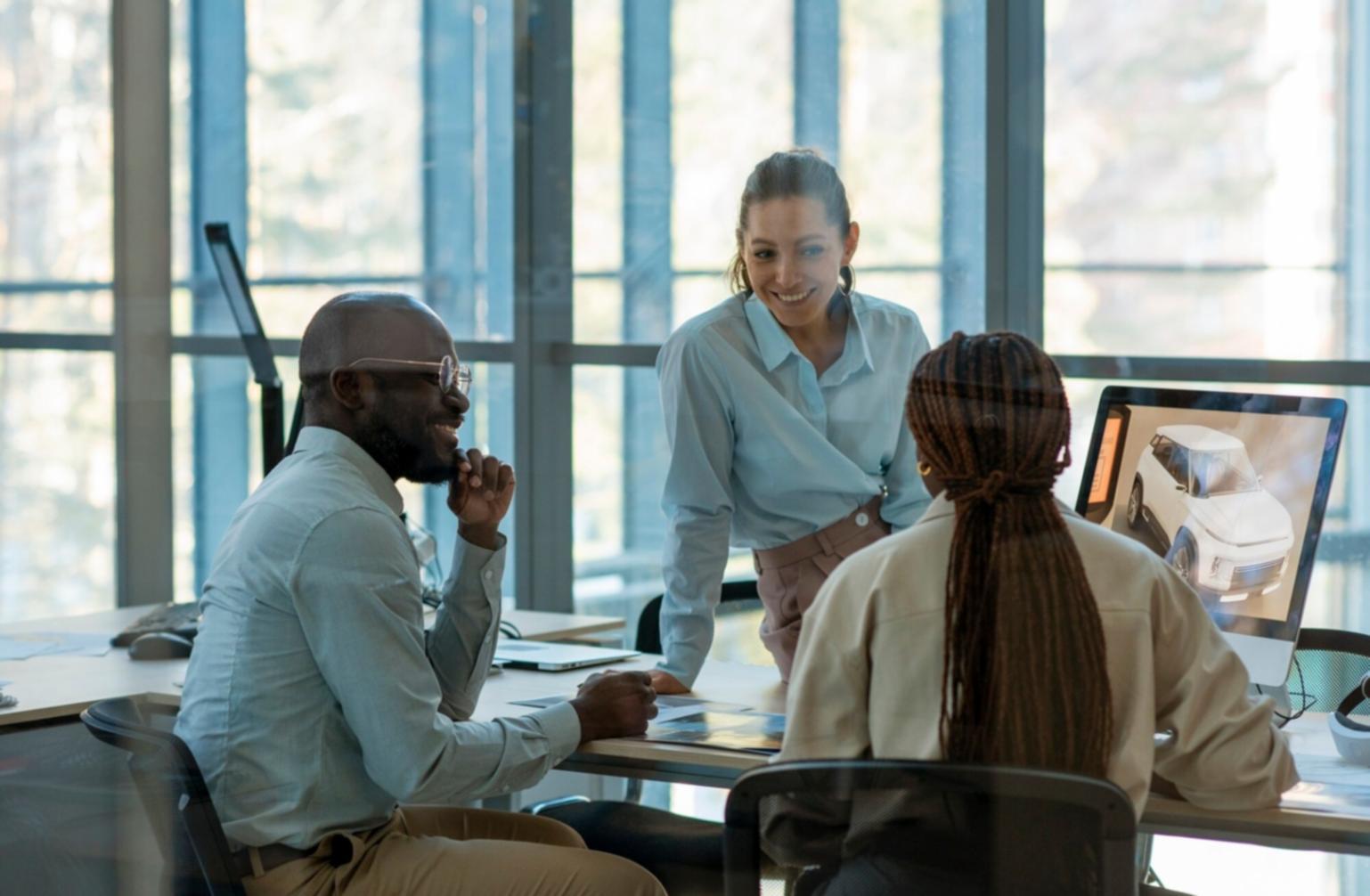 Business professionals analyzing financial data and charts