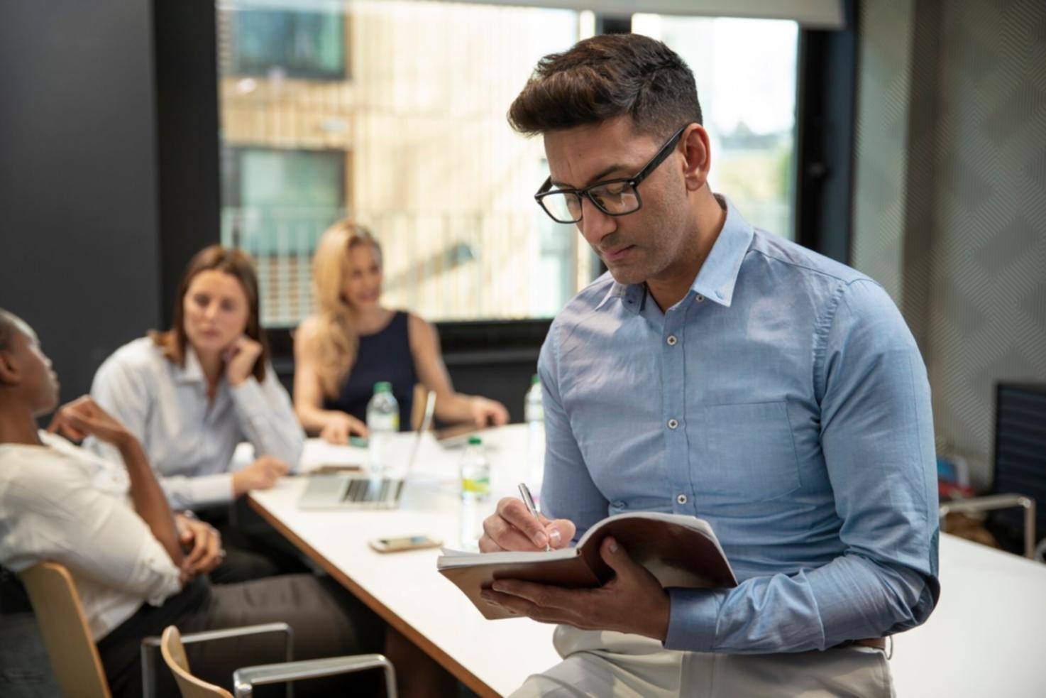 Professional financial consultation workspace